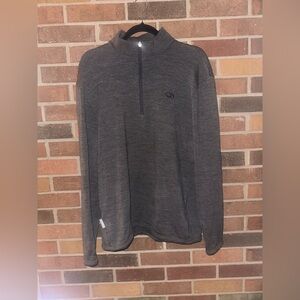 Icebreaker Sport 320 XL Men's Merino Wool 1/4 Zip Sweater Pullover Gray